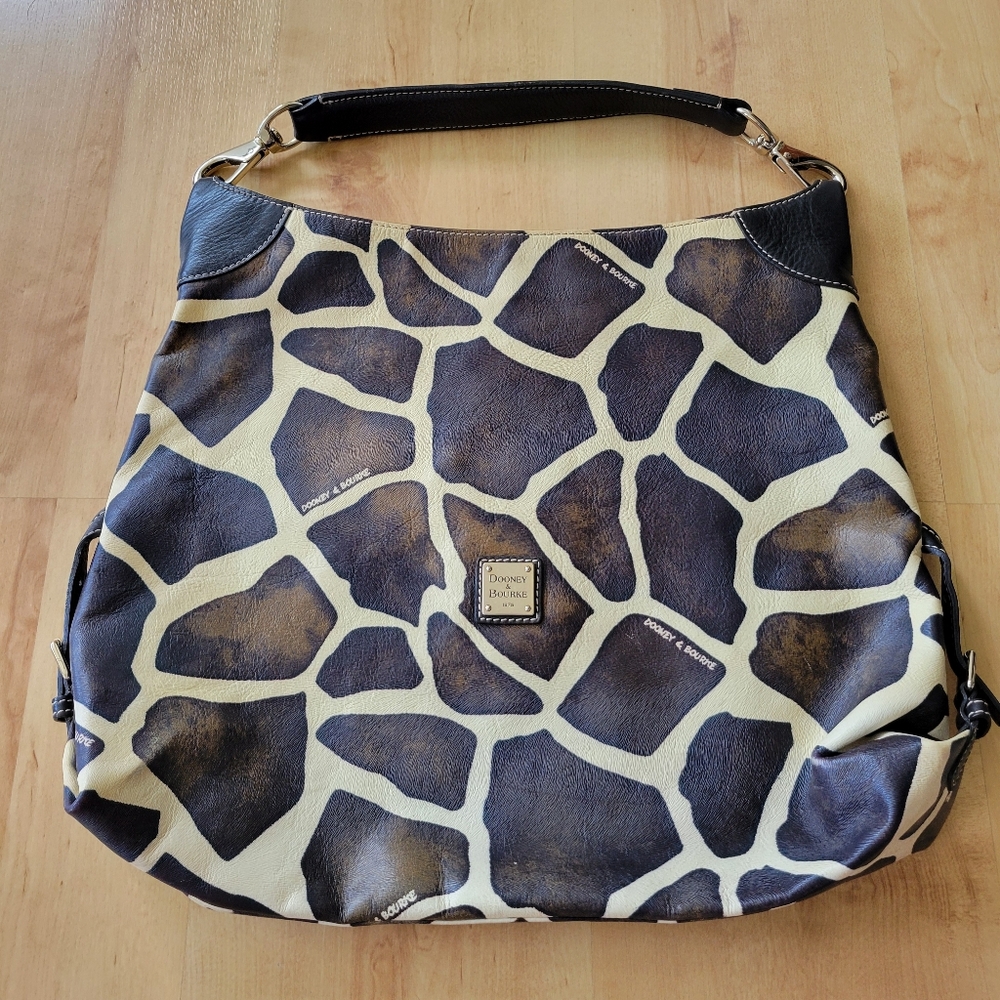 Dooney & Bourke Brown and Cream Giraffe Patterned Bag